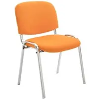 DELUKE Besucherstuhl ZAGREB - Stoff Orange 54x48x79 cm | Besucherstühle Konferenzstuhl Wartezimmerstuhl Bürostühle Bürostuhl Konferenzraum Wartezimmer