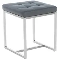 DELUKE Sitzhocker VELAN - Kunstleder Grau 40x40x48 cm | Hocker Schlafzimmer Polsterhocker Wohnzimmer Sitzbank Esszimmer