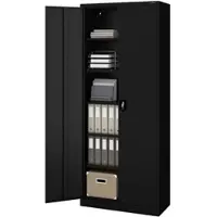 Jan Nowak Aktenschrank Abschließbar JAN 6 Ebenen Metallschrank Werkstatt Büroschrank Werkzeugschrank 220x90x40cm Schwarz
