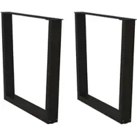 Helloshop26 - Set aus 2 V-f√∂rmigen Esstischbeinen 80 x 73 cm modernes Design mit verstellbaren schwarzen Stahlgleitern 02_0056934