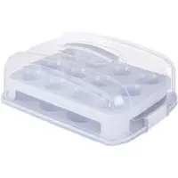 Relaxdays Muffin Transportbox für 24 Stück Grau,Transparent