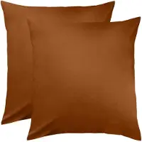 TRAUMSCHLAF Edel-Linon Kissenbezüge 2er Set 2x 80x80 cm schoko