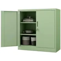 Jan Nowak Aktenschrank Abschließbar BEATA mit Flügeltüren 93 x 90 x 40 cm PastellGrünfarbig
