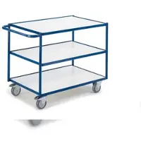 ROLLCART ESD-Tischwagen mit waagerechten Schiebebügeln, 3 Etagen, 990 x 590 mm
