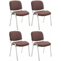 CLP 4er Set Stühle Ken Chrom Stoff I Gepolsterte Sitzfläche