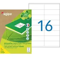 Agipa Recycling Vielzweck-Etiketten, 105 x 35 mm, weiß