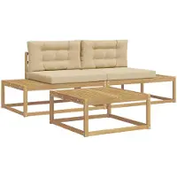 vidaXL Outdoor-Sofagarnitur mit Kissen Weiß 79 x 79 x 37 cm Polyester