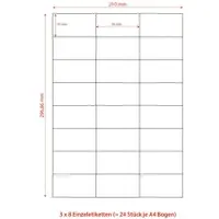 VEPATIM 2400x Etiketten Labels selbstklebend weiß 70 x 37.1mm auf DIN A4