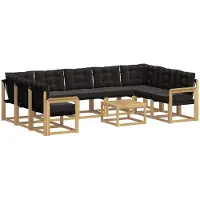 vidaXL Outdoor-Sofagarnitur 10 stk. Weiß und Schwarz