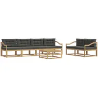 vidaXL Outdoor-Sofagarnitur 6 stk. Weiß und Anthrazit