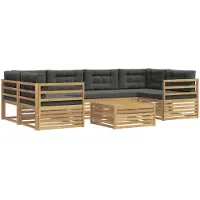 vidaXL Outdoor-Sofagarnitur 7 Stk. Weiß und Anthrazit Polyester