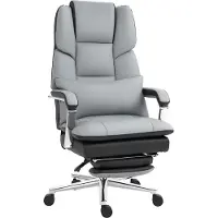 HOMCOM Bürostuhl, Ergonomischer Schreibtischstuhl mit Wippfunktion, Fußstütze