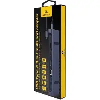 Gembird USB Type-C 9-in-1 Multiport-Adapter mit Mehrfach-Videoausgabe