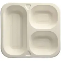 Papstar 50 Siegelschalen, Zuckerrohr 4,2 cm x 24,5 cm x 26,5 cm weiss