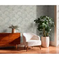 A.S. Création Vliestapete "Cuba II Golden Forest" Retro floral tropisch leicht strukturiert Dezentes Waldmotiv mit stilisierten Bäumen und sanfter Tiefe