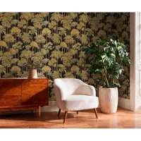 A.S. Création Vliestapete "Cuba II Golden Forest" Retro floral tropisch leicht strukturiert Dezentes Waldmotiv mit stilisierten Bäumen und sanfter Tiefe