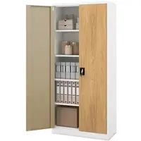 Jan Nowak Aktenschrank Abschließbar JAN 5 Ebenen Metallschrank Werkstatt Büroschrank Werkzeugschrank 195x90x40cm Weiß-Goldene Eiche