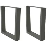 Helloshop26 - Set aus 2 V-f√∂rmigen Couchtischbeinen mit verstellbaren Gleitern 60 x 43 cm anthrazitfarben pulverbeschichteter Stahl 02_0056922