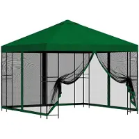 Syfax Garten Pavillon mit Seitenwänden 3 x 3 m Grün