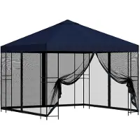 Syfax Garten Pavillon mit Seitenwänden 3 x 3 m Blau