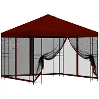 Syfax Garten Pavillon mit Seitenwänden 3 x 3 m Bordeauxrot