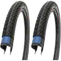 Kujo 2er Set 20 Zoll Fahrradreifen 20x1.75, 47-406, mit 2.5mm Polyamid Pannenschutzgürtel und Reflexstreifen