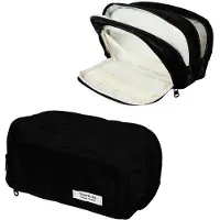 OEM Schutzhülle, 3-teiliges Etui, groß, einfach, wasserdicht, ästhetisch, für Jungen, Mädchen, Frauen, Männer, Jugendliche, Studenten, Schwarz, 21 x 13 x 7 cm