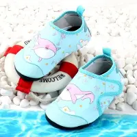 OEM Kinder-Antislip-Strandschoenen mit dicker Sohle - schnell trocknende blote Füße - für Strand, Schwimmbad und Urlaub an der See - mit Maßcode für eine Größe größer - Größe 32-33