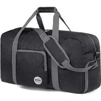 Famanu Reisetasche Faltbar, Leichte Sporttasche mit Tragegurt - Schwarz