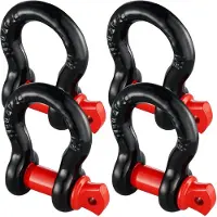 Vevor 4 Pack 1/2" D Ring Shackle with 5/8" Screw Pin 17637 lbs Break Strength