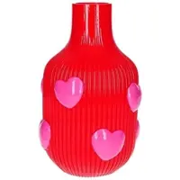 G&c Vase L'Amour Glas 25cm rot Herzen