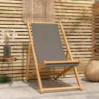 vidaXL Möbel Liegestuhl Taupe Massivholz TeakGartenstühle - Gartenstühle c7171