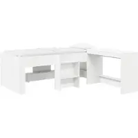 Syfax Hochbett mit Schreibtisch für Kinder 2 stk. Weiß Holzwerkstoff