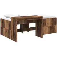 Syfax Hochbett mit Schreibtisch für Kinder Altholz 90 x 200 cm