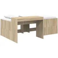 Syfax Hochbett mit Schreibtisch für Kinder Sonoma-Eiche 75 x 190 cm
