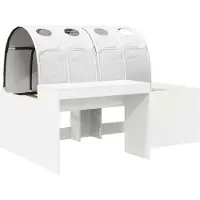 Syfax Hochbett mit Schreibtisch für Kinder 3 Stk. Weiß Holzwerkstoff