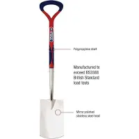 Famanu Spaten Edelstahl - Ergonomischer Griff, 100 cm