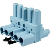 ADELS-CONTACT 18078 T-Verteiler T-Verteiler Gesamtpolzahl: 5 + PE 20 A Pastell-Blau 100 St. Piece
