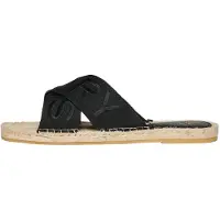 Superdry für Damen. WF310221A Schwarze Espadrilles mit gekreuzten Riemen (40), Stoff, Wohnung, Keine, Lässig