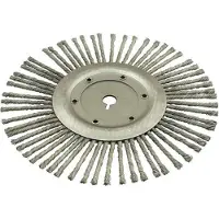 Generique Runde Bürste ø 200 mm mit sehr widerstandsfähigen gedrehten Stahlborsten. Bohrung von 20 mm. Ideal für schwer zugängliche Arbeiten.
