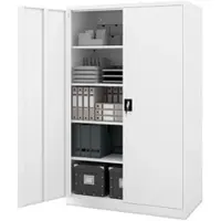 Jan Nowak Aktenschrank Abschließbar JAN 5 Ebenen Metallschrank Werkstatt Büroschrank Werkzeugschrank 185x115x60cm Weiß