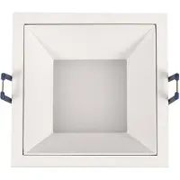 FABAS LUCE LED Einbauleuchte Kris symmetrisch eckig mit Rahmen 8W dimmbar IP40 3000K warmweiss Weiß Alu 9x9cm