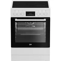 Beko FBE67300WCS, Freistehender Herd, Weiß, Drehregler, Weiß, Vorderseite, Elektronisch