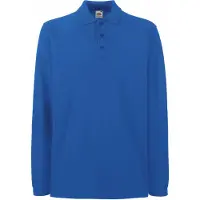 Fruit Of The Loom Premium Herren Polo-Shirt, Langarm BC1383 (L) (Königsblau)