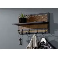 MASSIVMOEBEL24.DE Wandgarderobe Altholz 61x14x31 bunt NATURE OF SPIRIT #83