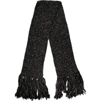 Dolce&Gabbana Schwarzer Wollfransen Halswickel Foulard Schal