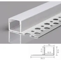 Energmix 2m Alu Profil Unterputz Profil Trockenbau Schiene Kanal System mit Milchglas Abdeckung für LED-Streifen Profil H-13