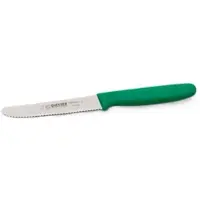 Giesser Allzweckmesser 11cm m. Wellenschliff m. grünen Kunststoffgriff – 20 Stk./Karton - Johannes