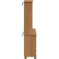 vidaXL Hutch ASKIM Honigwachs 91 x 40 x 184 cm Massives Kiefernholz