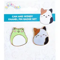 Squishmallows - Pin Badges x 2 Cam & Wendy - Compact Size